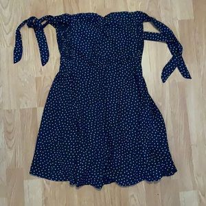 Navy polka dot dress
